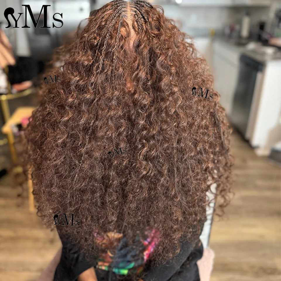 Bulk Boho Braids Human Hair YMSHAIR Loose Deep Wave Bulk Hair Color 4/30 Brown Mix Boho Human Bulk Hair For Braiding No Weft 5