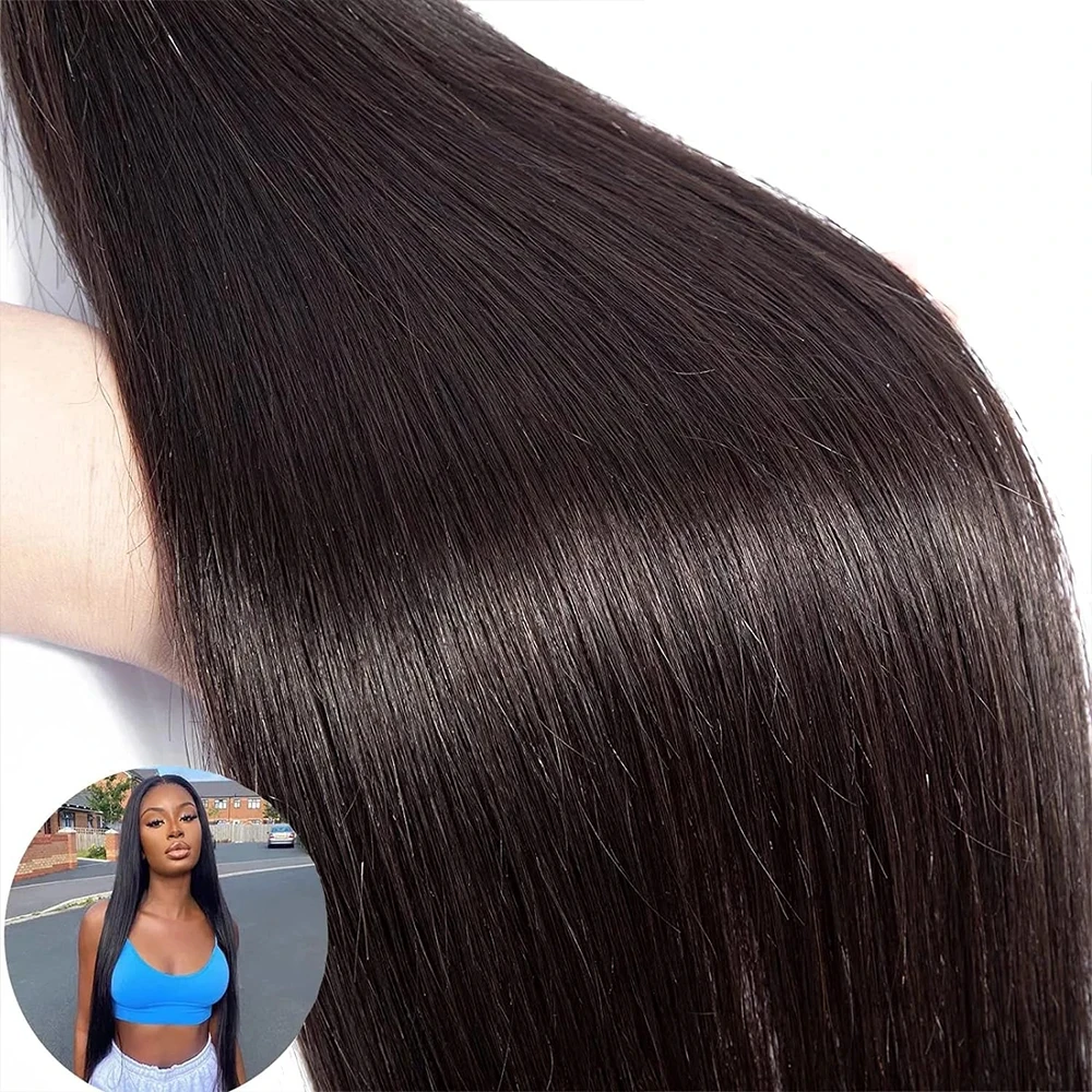 30 32 Bone Straight 100% Weave Human Hair Bundles Raw Hair Extensions Brazilian Natural Black 1 3 4 Bundle Deals Unprocessed