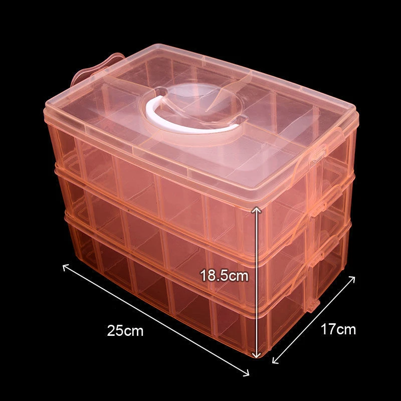 3 Layer Stackable Car Model Storage Containers Craft Storage Box With 30  Grid Handle Bead Organizer For Art,Toy,Washi Tape,Nail - AliExpress