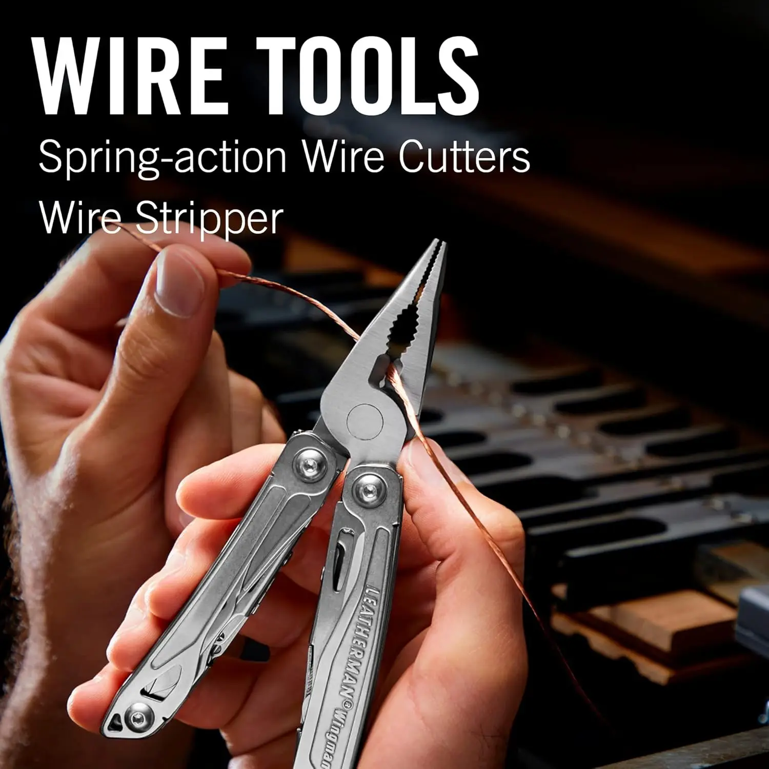 LEATHERMAN, Wingman Multitool with Spring-Action Pliers and Scissors, StainlSteel