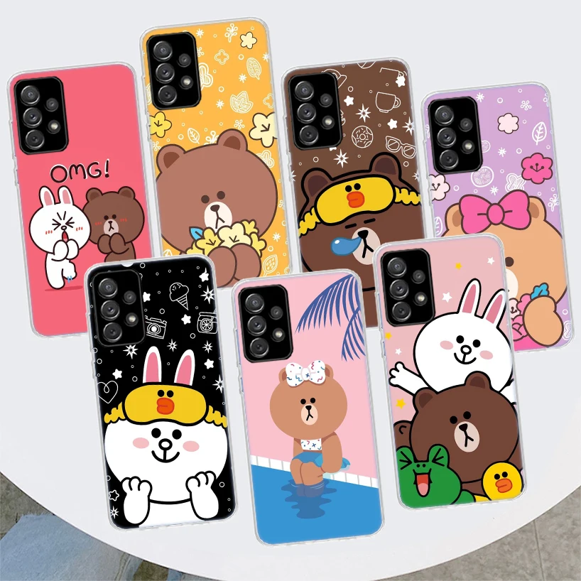 Cartoon Bear B-Brown C-Cony For Samsung Galaxy A50 A70 Note 20 Ultra 10 Lite 9 8 Phone Case A40 A30 A20E A10S A6 A8 + A7 A9 Soft |