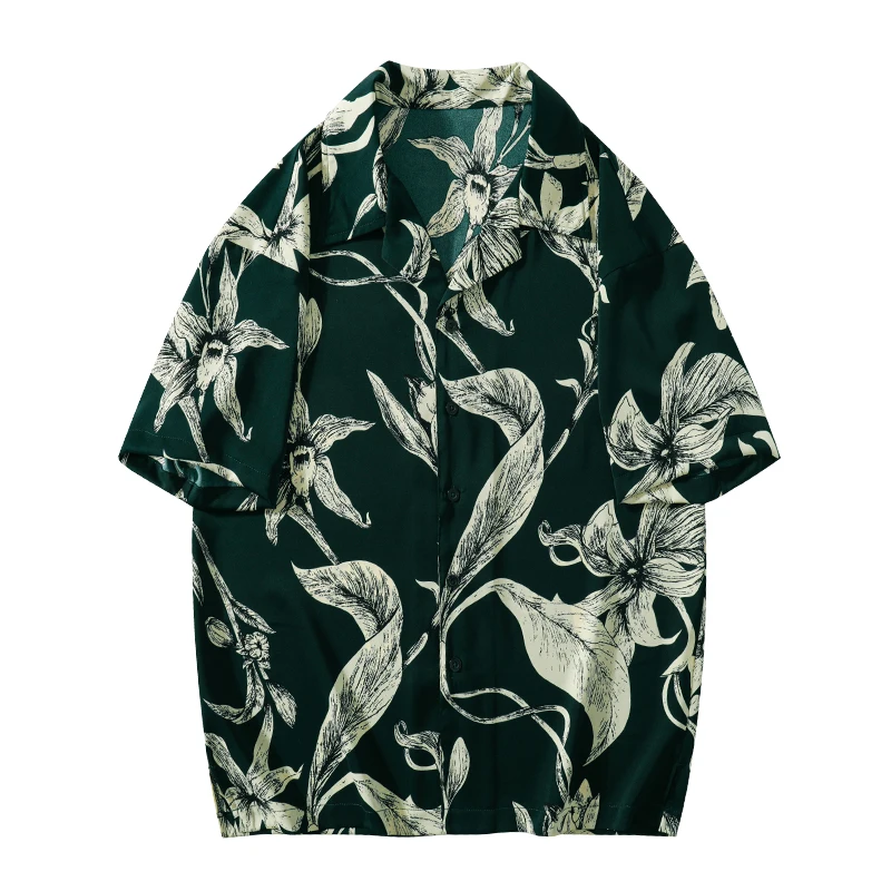 Hawaiian Shirt Floral Pattern Beach Shirts Unisex Summer Short Sleeve Tops Men Women Shirts Vintage Casual Tee Shirt