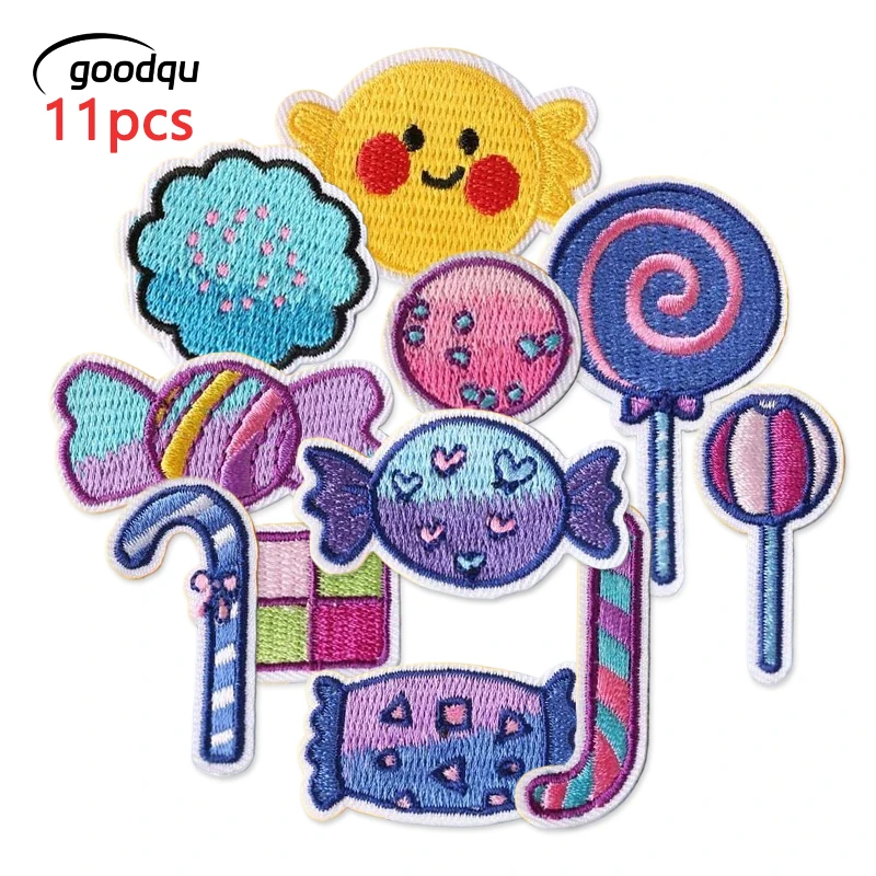 11 Stück Süßigkeiten süße kleine Patches für Kleidung Kinder genäht Eisen auf bestickte Aufkleber Pack Stoffe Diy Lot Bulk Jacken Parches