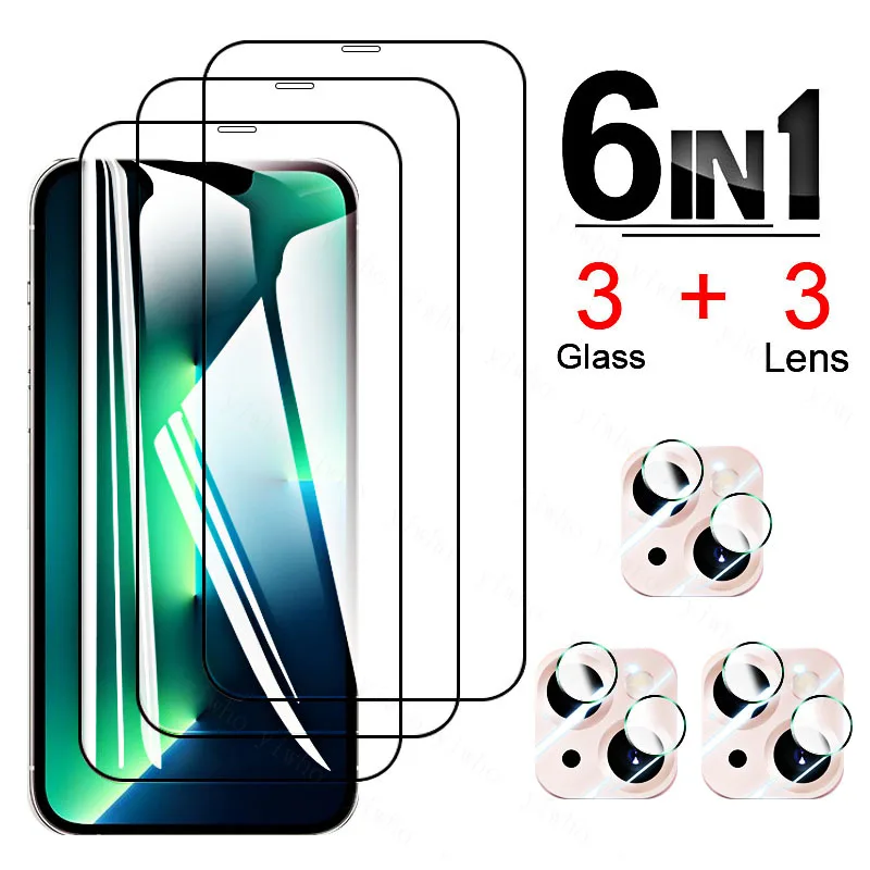 

on for Apple 13 Protective Tempered Glass For iPhone 13 12 Mini 11 Pro 14 + Promax Screen Protector SE 2022 Tempered Glass 13Pro