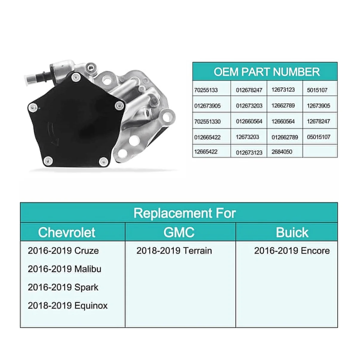 ポム New Brake Vacuum Pump 12704586, 12662789, 12665188, 12673203
