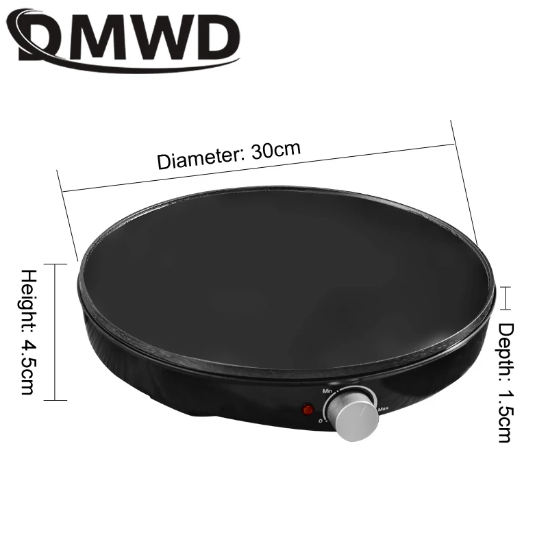 DMWD Electric Crepe Maker Pizza Pancake Baking Pan Egg Omelet Chinese Spring Roll Pie Breakfast Machine Oven Frying Steak Cooker 4