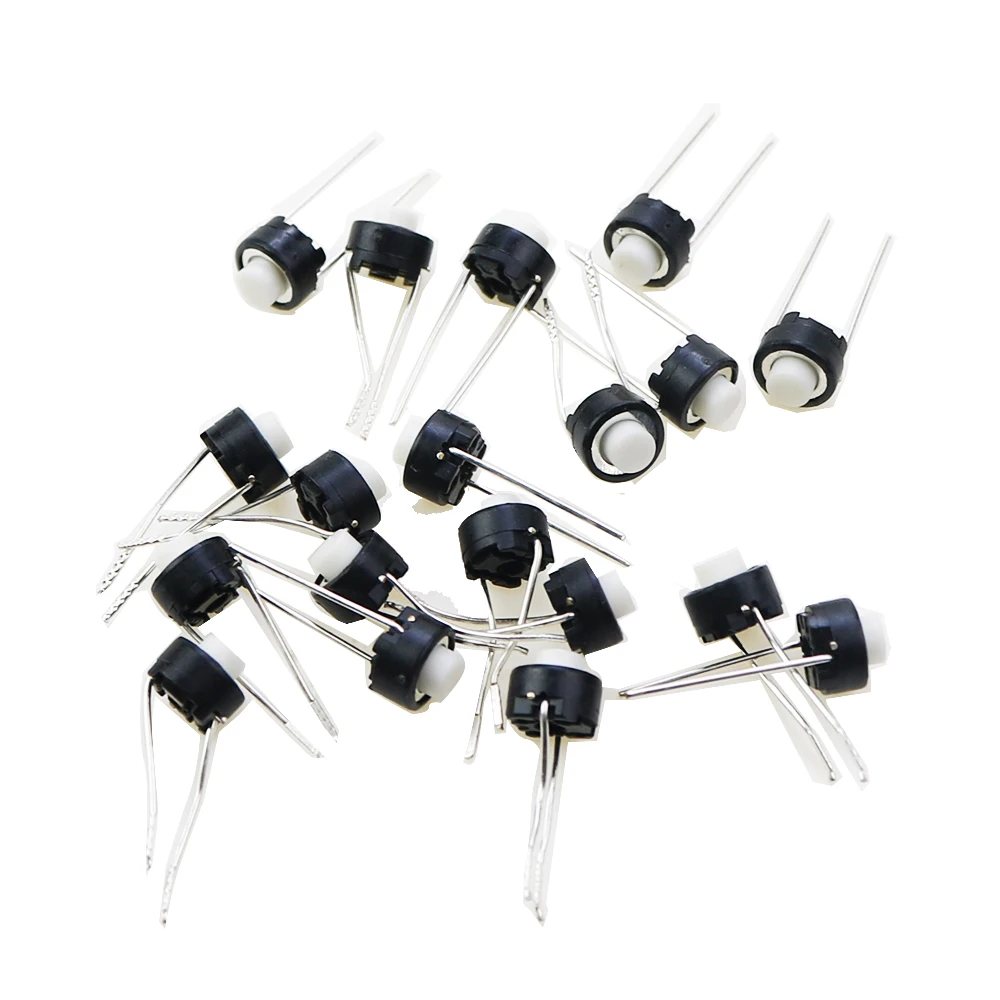DIP 촉각 푸시 단추 마이크로 스위치, 택트 스위치, 화이트 블랙 터치 스위치, 6*6*5mm, 10, 20, 50, 100 개