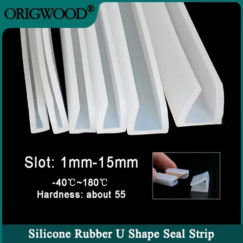 1M Silicone Rubber U Shape Seal Strip Window Car Door Shower Frameless Glass Edge Weatherstrip Protect door seal strip