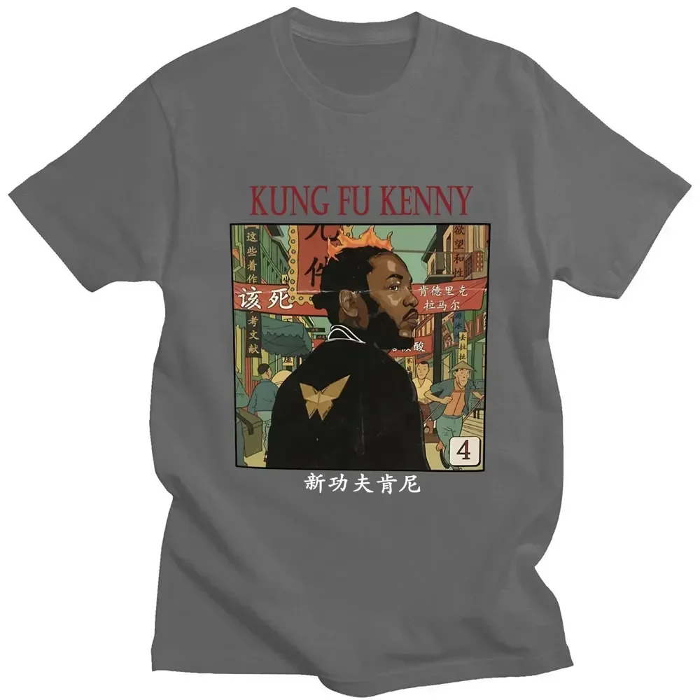 Rapper Kendrick Lamar T Shirt Kung Fu Kenny Print Vintage Hip Hop T-shirt Men's Oversized Cotton T-shirts Streetwear Unisex Tops