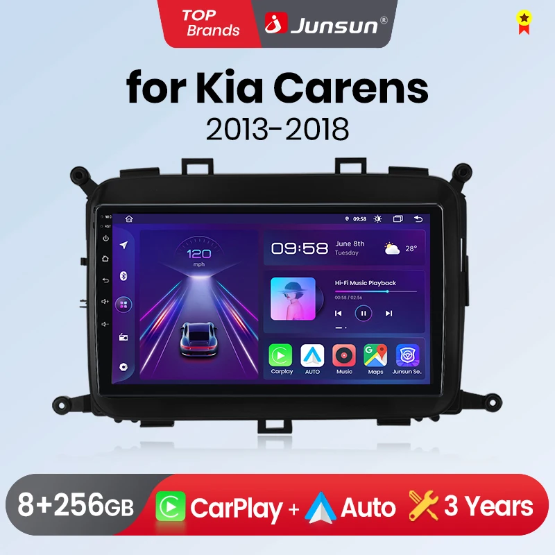 Junsun Wireless CarPlay Android Auto Car Radio for Kia Carens 2013-2018 Intelligent Systems Stereo Multimedia Autoradio