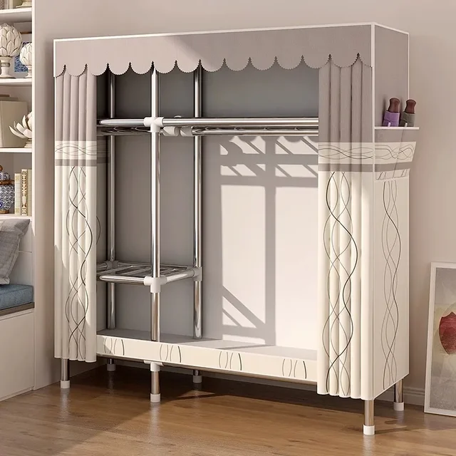 Chambre à coucher location armoire Portable vêtements placard dortoir petite armoire de rangement pliante assemblage organisateur Durable Muebles 1