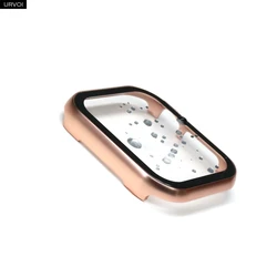 URVOI Premium Aluminum Alloy Apple Watch Metal Case with Glass Screen Protector for 42mm Series 123 (Rose Gold)
