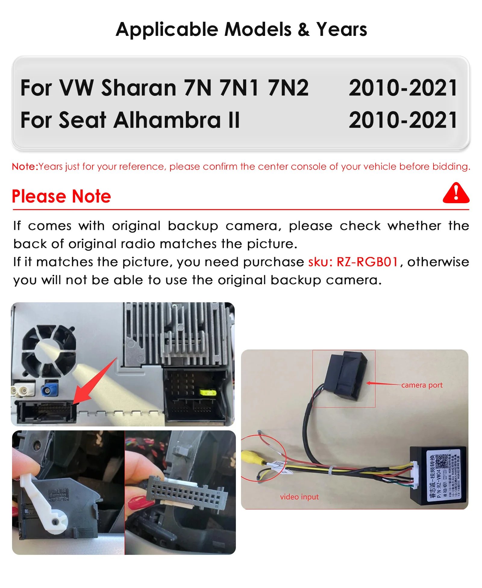 2Din 360-Kamera 8G+128G Android14 Autoradio für VW Sharan 7N/7N1/7N2 für Seat Alhambra ll Auto-Multimedia-Player Autoradio Carplay – Detail 3