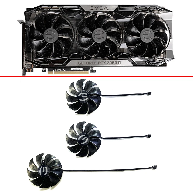 

3PCS DIY 85MM PLD09220S12H 12V 0.55A 4Pin RTX 2080 Ti FTW3 GPU FAN For EVGA RTX2080Ti Graphics Card Fan Replacement Cooling Fans