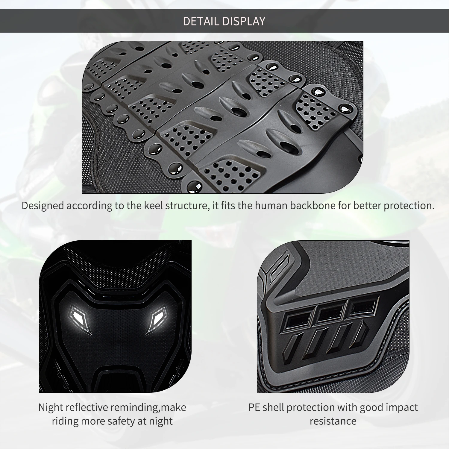 Motorcycle Armor Vest Dirt Bike Chest Protector Motocross for Adult Mountain Bike Off-Road Racing MTB Riding Protective Gear