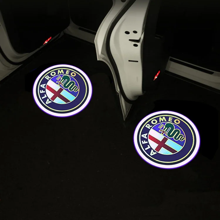 LED Car Door Projector 2pcs for Alfa Romeo Giulia Giulietta Mito Stelvio Brera 147 156 159 car-styling