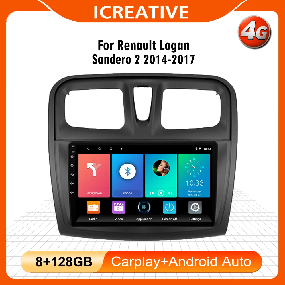 

2 Din Car Stereo For Renault Logan 2012–2019 Sandero 2014 - 2019 Android Radio GPS Navigation Multimedia Player Apple Carplay