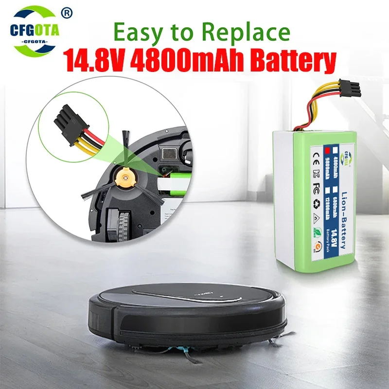 

4S1P 18650 14.4V 4800mAh Li-lon battery for Cecotec Conga 1290 1390 1490 1590 vacuum cleaner Genio deluxe 370 gutrend echo 520