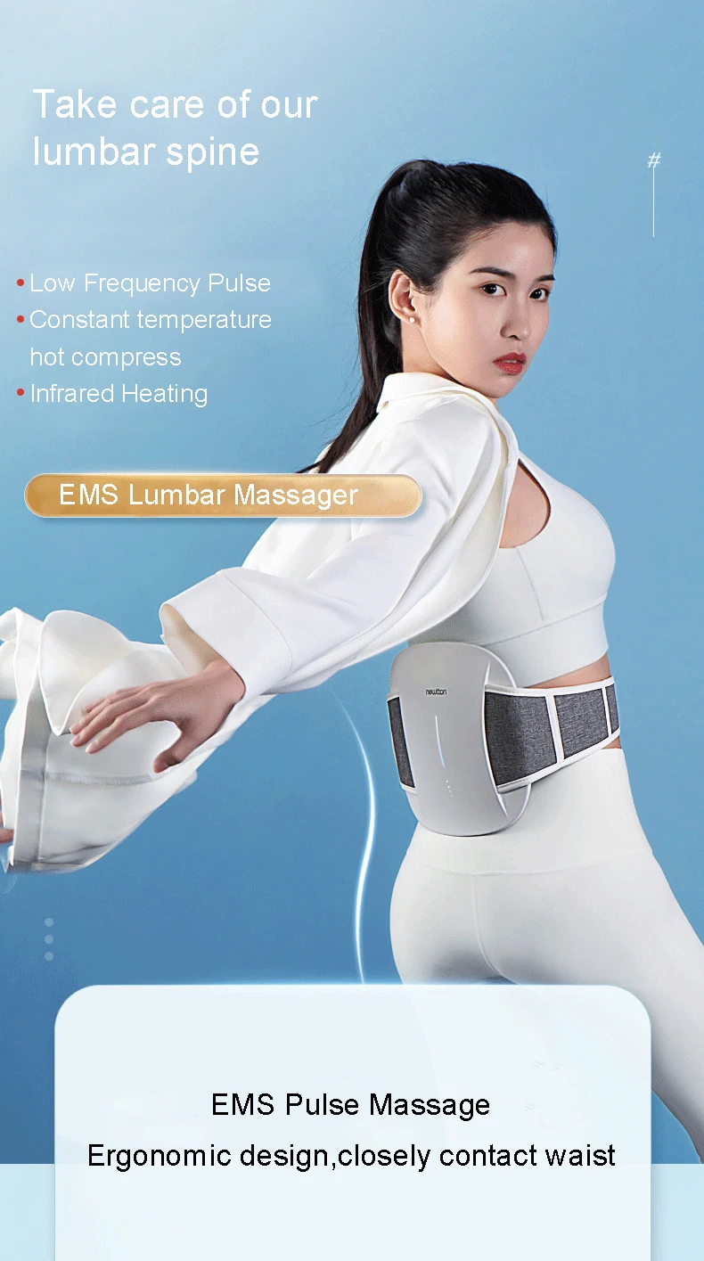 Electric Waist EMS Lumbar Massager Dysmenorrhea Heating Massage Abdominal Slimming Belt Far Infrared Hot Compress_voghion.com
