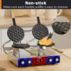 Waffle Maker Machine with 550℉Heating and Timer Control,7'' x 8'' Large Egg Pancake Double-sided Egg Waffle Maker with Nonstick, 4