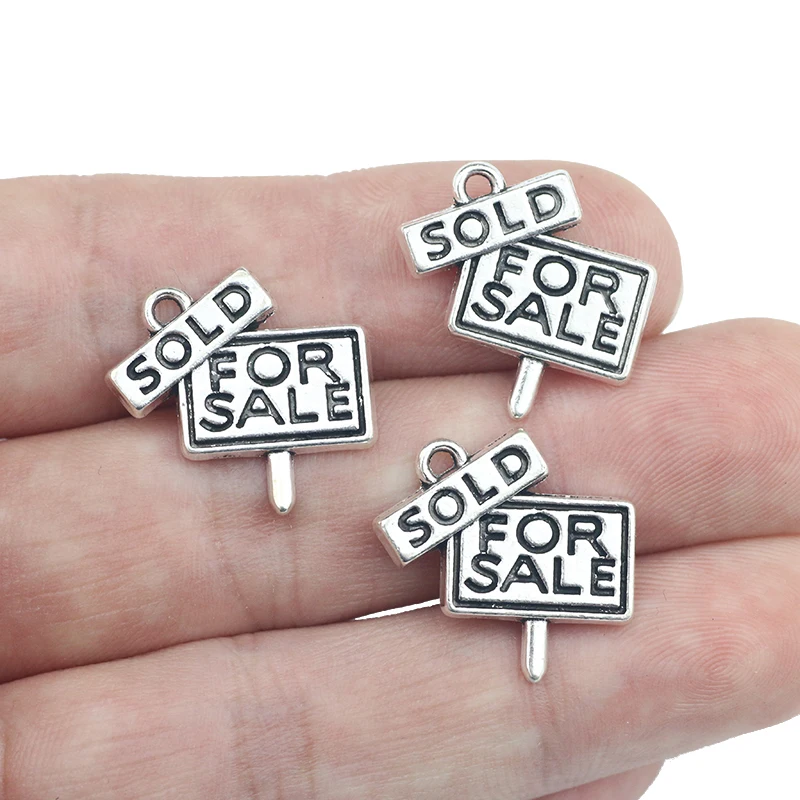 10 Pieces 19*20mm Antique Silver Color Alloy Guidepost Charms Keychains Accessory For DIY Jewelry Making