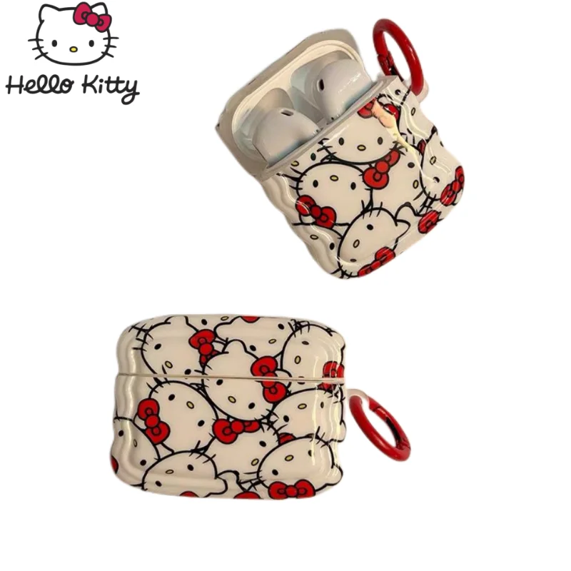 

New cartoon Hello Kitty AirPods pro1/2 earphone case cute Silicone bluetooth earphone protective cover soft shell anti-fall