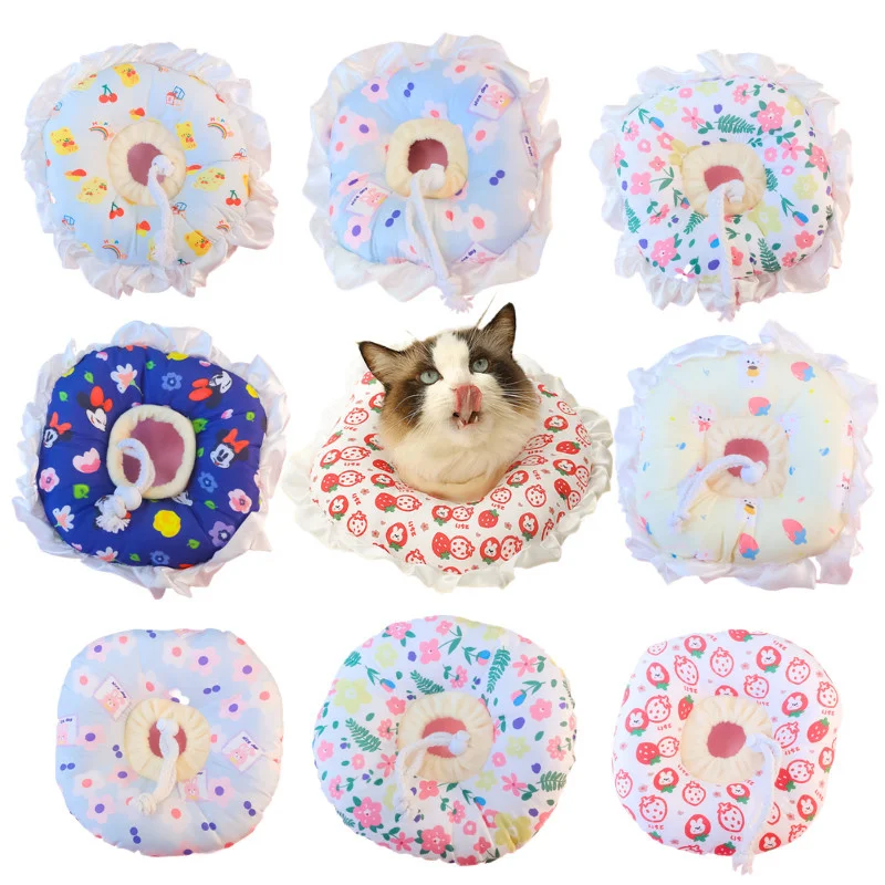 Collare Per Gatti Elizabeth Collare Per Collo Regolabile Collare Per Animali Domestici In Cotone Impermeabile Con Stampa Carina Per Collare Per Cani E
