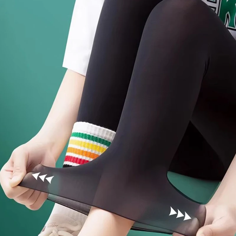 Thin Summer Women's Legging Outer Wear Silky Sunscreen Cool Feeling High Waist Yoga Pants Elastic Skinny Trousers