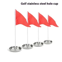 Golf stainless steel hole cup with Little Red Flag golf supplies golf metal green hole cup xy1012 1