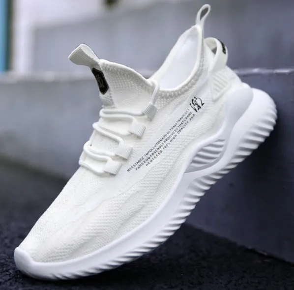 Hot Sale Light Running Shoes Comfortable Casual Men's Sneaker Breathable Non-slip Wear-resistant Outdoor Walking Men Sport Shoes white D