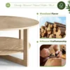 Table with Storage Shelf, 2-Tier Wood Coffee Table, Small Space Solution for Living Room Furniture, Easy to Assemble, Espresso 5