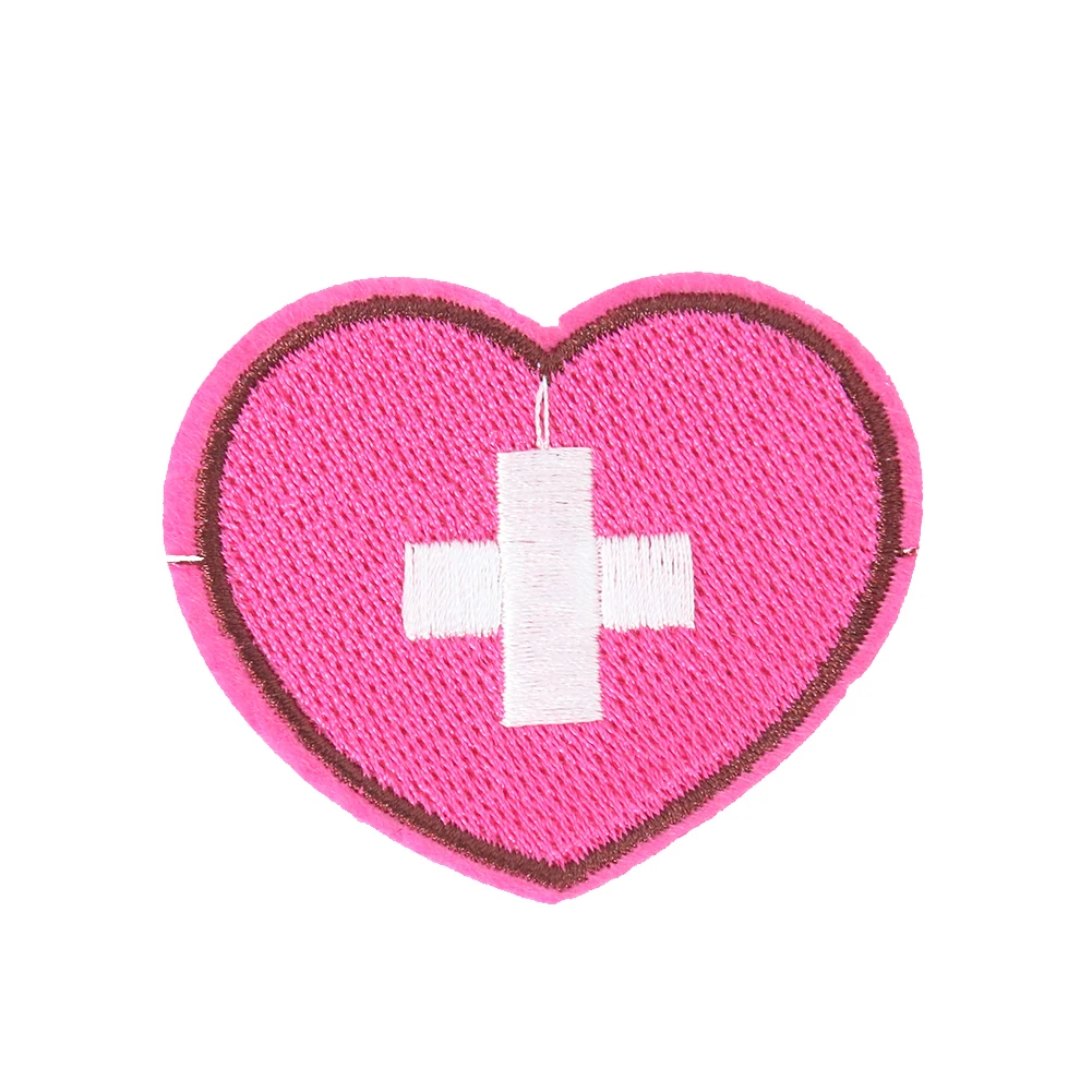 8pcs Pink Nurse Theme Iron On Patches, Sew On Embroidered Applique