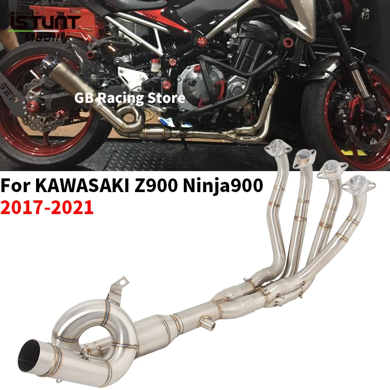 

Слипоны для Kawasaki Ninja 900 Z900 2017 2018 2019 2020 2021 мотоциклетная полностью модифицированная система выхлопных газов, передняя звеньевая труба