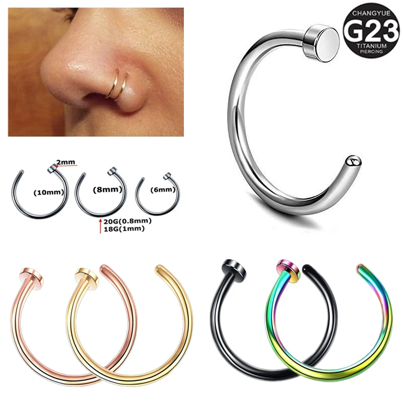 Piercing de titanio G23 para el tabique, anillo para la nariz