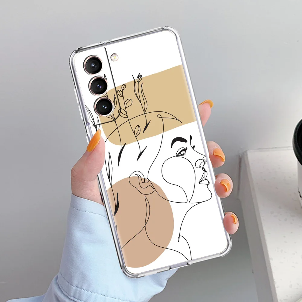 Elegant Minimalist One Line Art Soft Clear Phone Case