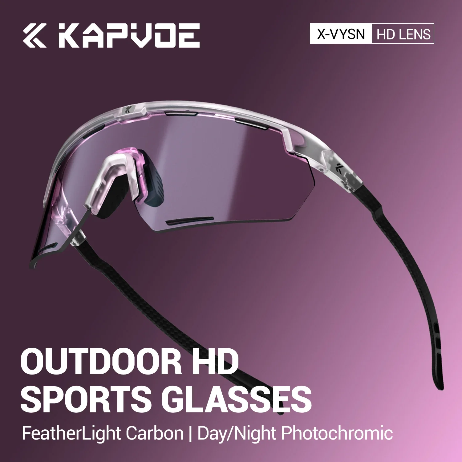 Kapvoe 야외 남자 새로운 Photochromic 러닝 선글라스 안경 자전거 스포츠 여성 도로 MTB 자전거 안경 UV400 사이클링 고글