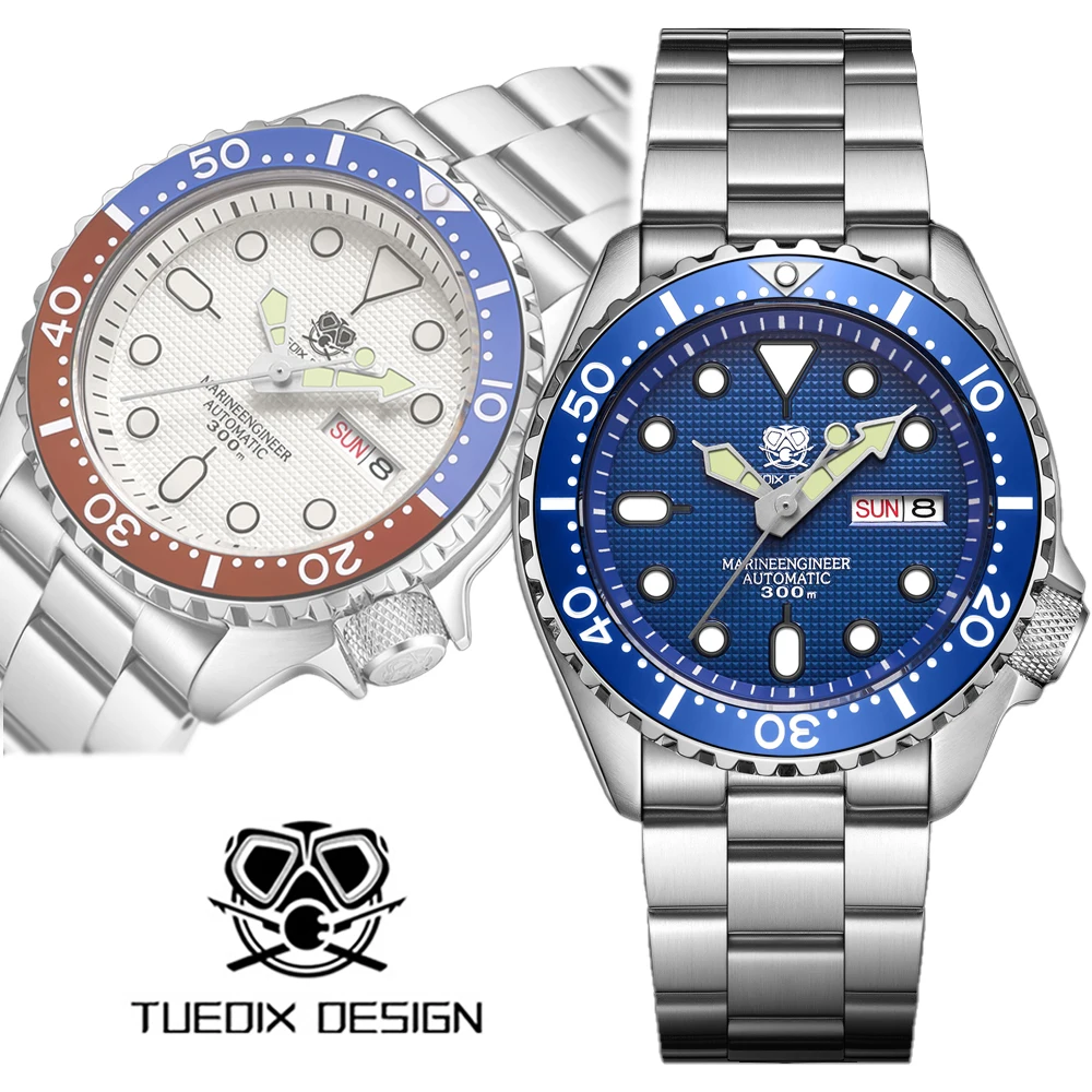 TUEDIX Original Fashion Watch for Men 30Bar Waterproof Luxury Business Mechanical Wristwatches 42mm Seiko NH35 C3 Luminous Hands tuedix 41mm men mechanical wristwatches seiko nh35 blue luminous fashion business wristwatches 100m water resistant watch gifts