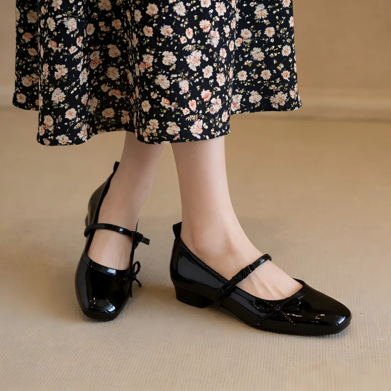 2026 Spring Autumn Women's Mary Jane Shoes - Butterfly Knot Casual Low Heel, Dress Street Style Comfortable Flats