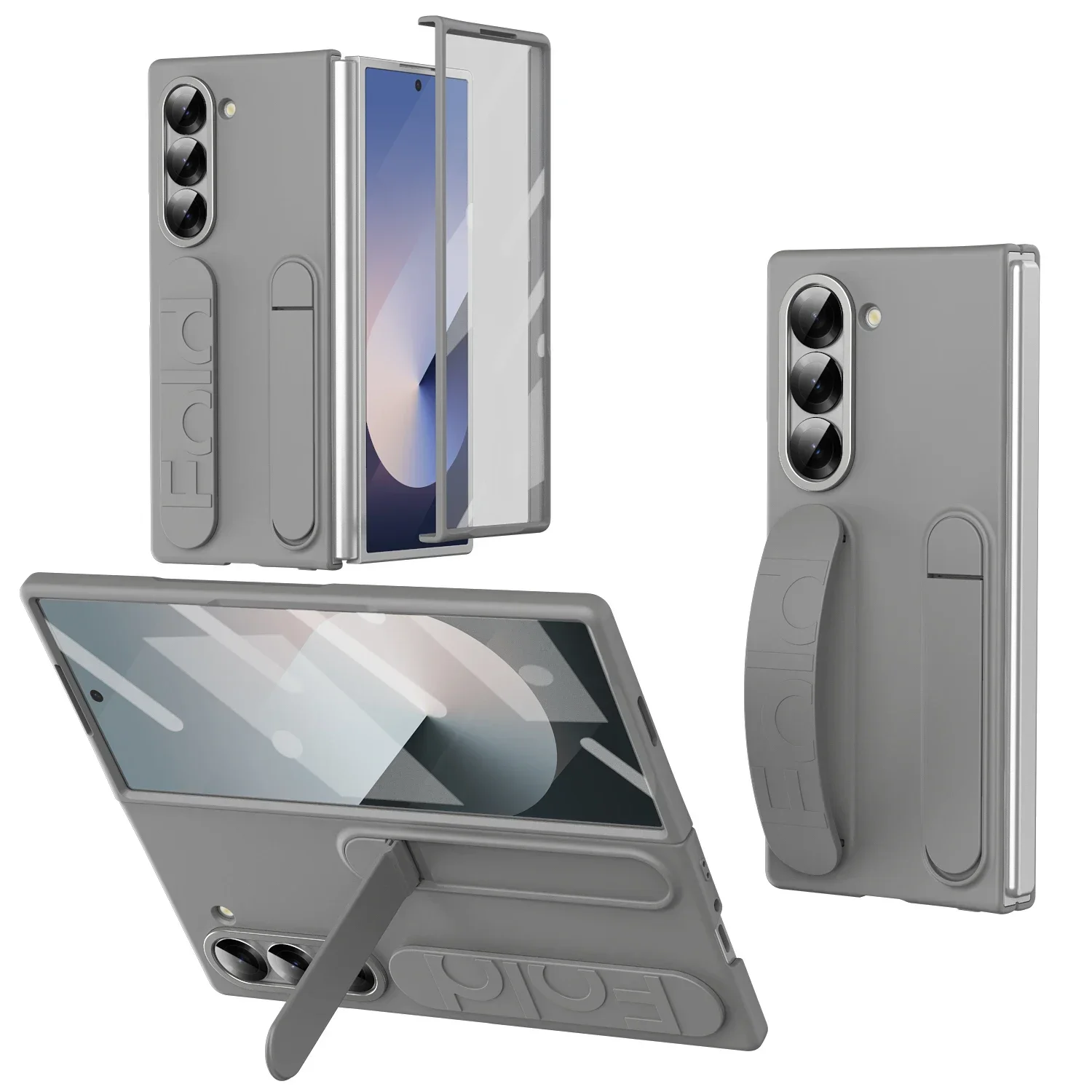 Luxury Phone Case with Bracket and Glass Film – Enhanced Protection with Silicone Grip