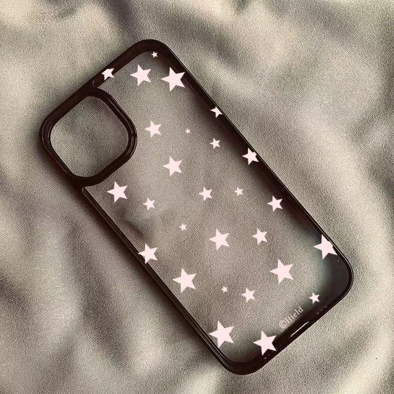 Transparent Pink Star Phone Case - Cute Design Cover