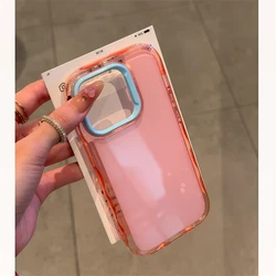 Luxury Candy Jelly Color Shockproof Soft Bumper Armor Clear Phone Case - iPhone 14 Plus (Pink Blue)