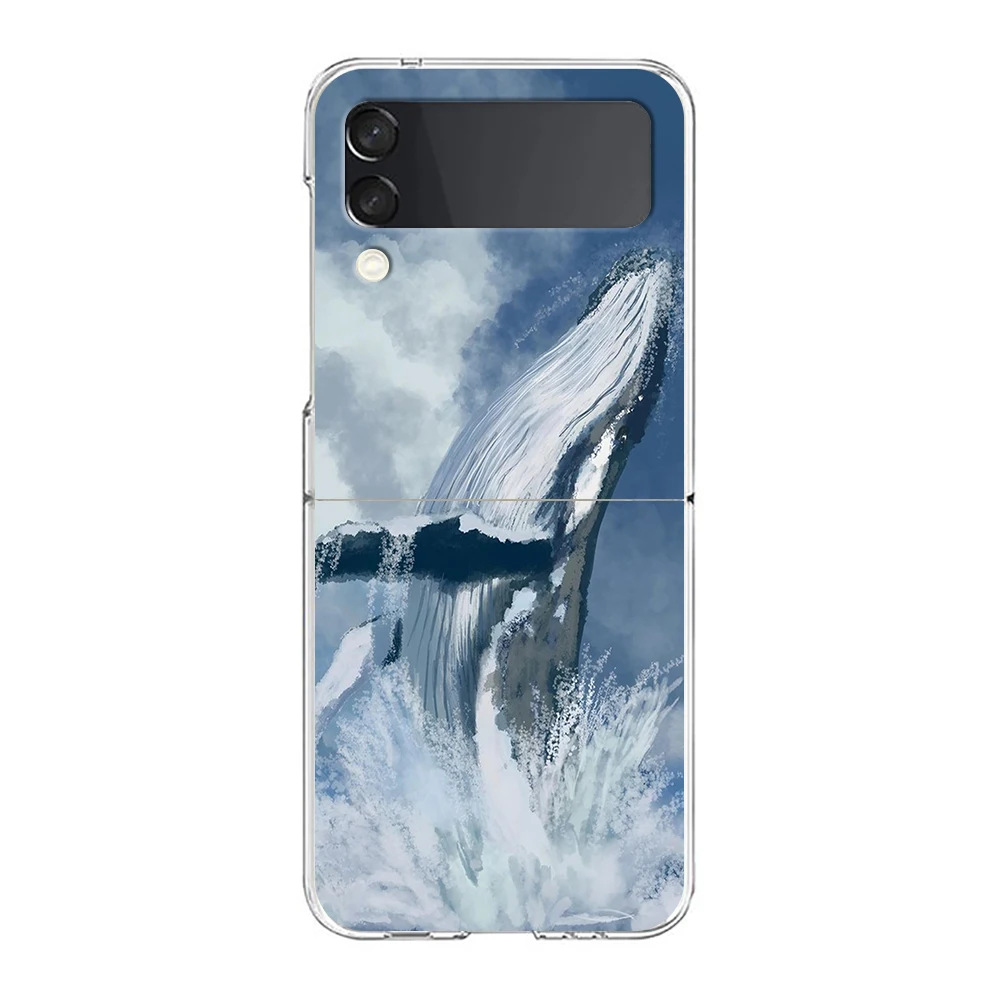 Dolphin & Whale Couple Hard Folding Phone Case