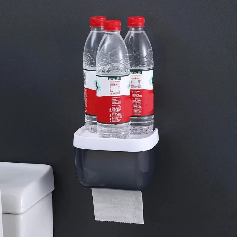 Toilet Paper Holder Waterproof Wall Mount Toilet Roll Paper Tube Storage Rack