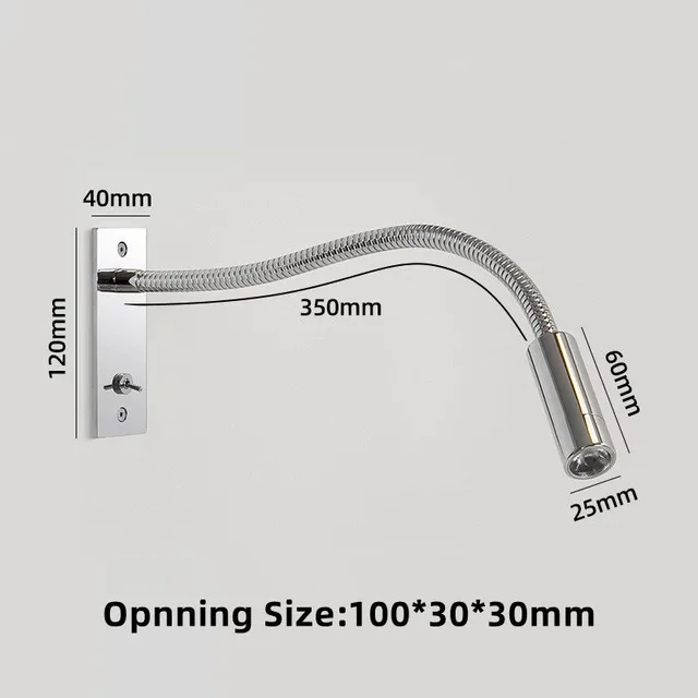 Lampada Da Lettura A LED RXPVUXE Per Testiera - Braccio Flessibile 360°, 3W, 3000K, Touch Control - Foto 7