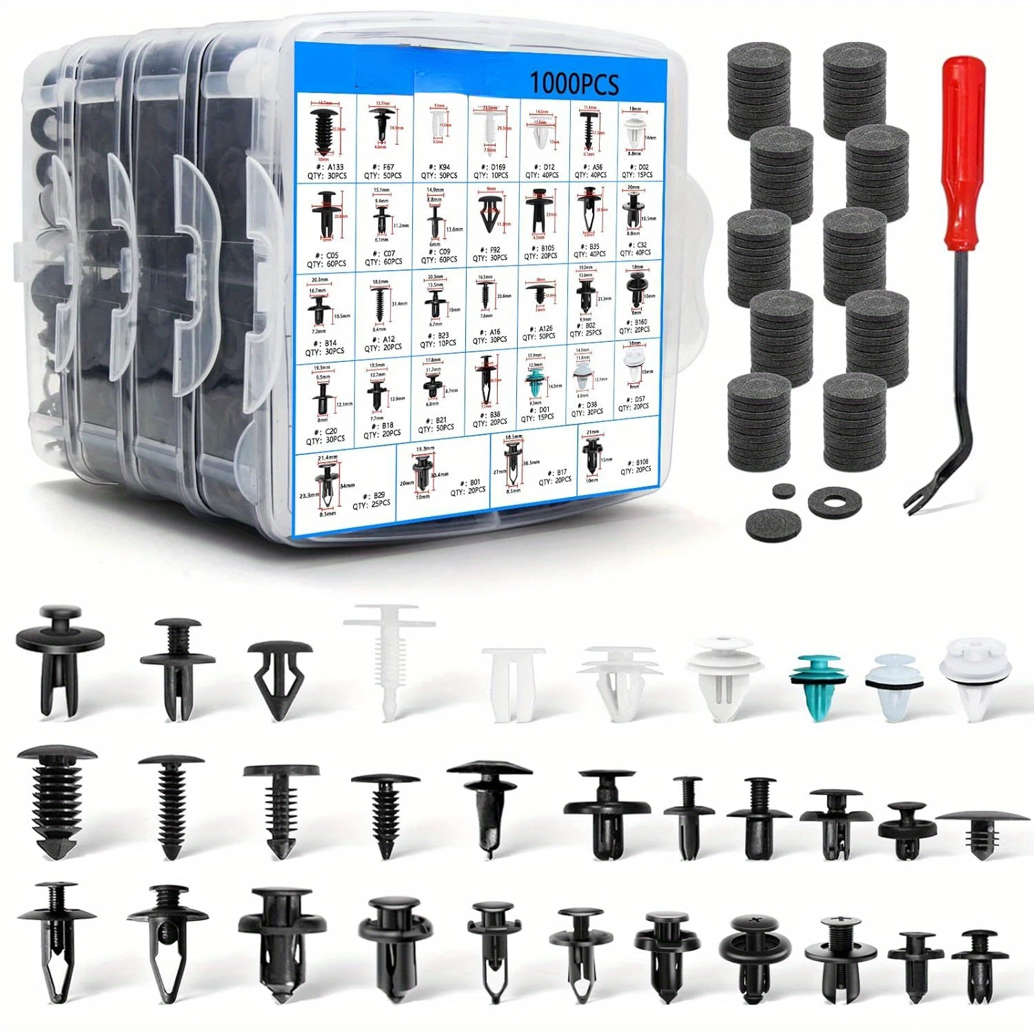 

1101pcs Car Retainer Clips Auto Fasteners Push Trim Clips Pin Bumper Kit