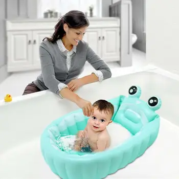Baby Bathtub With Air Pump Portable Newborn Toddler Bathing Tub With Air Pump Collapsible Shower Basin For Boys And Girls Home 4