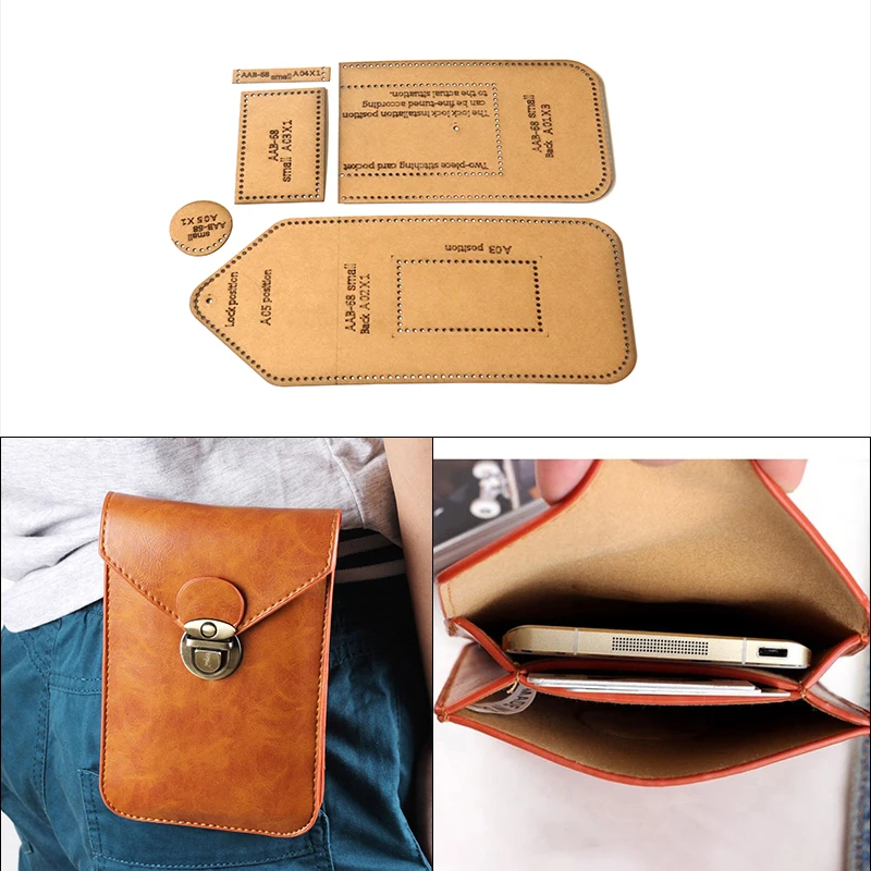 DIY Handmade Leather Mobile Phone Bag Handbag Wallet Sewing