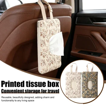 Scatola Porta Fazzoletti per Neonati con Stampa Floreale, Custodia per Salviette Umidificate, Borsa Portatile da Appendere al Passeggino con Coperchio a Ribalta, Porta Carta Rimovibile, Contenitore per Tovaglioli