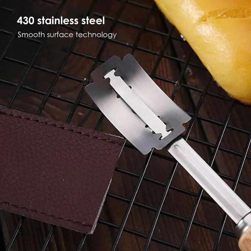 Bread Scoring Knife Lame Sourdough Bread Slashing Tool Dough Scoring Lame Tool With 4pc Blades Leather Cover Kitchen Accessories