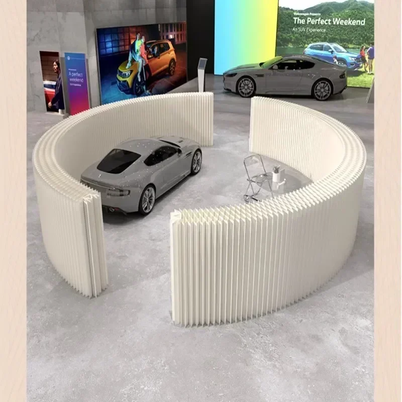 2M Height Home Decor Retractable White Organ Paper Wall Screen Room Dividers Office Partition Removable Folding Baffle